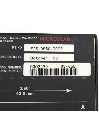 MICROSCAN Barcode Scanner FIS-0850-0003 GEB
