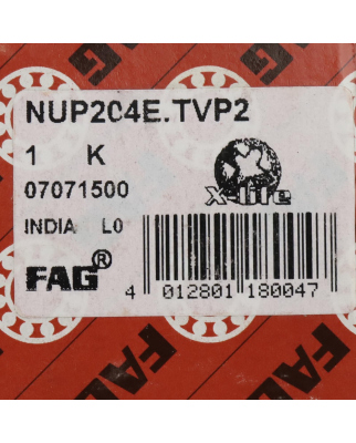 FAG Kugellager Zylinderrollenlager NUP204E.TVP2 OVP