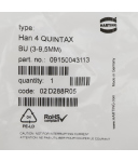 Harting Buchseneinsatz Han 4 QUINTAX BU (3-9,5MM) 09150043113 OVP