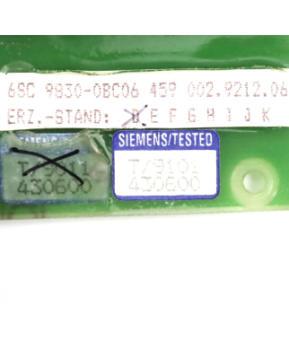 Siemens Anpassungsbaugruppe 6SC9830-0BC06 E-Stand:D GEB