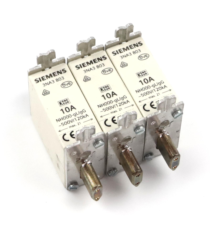 Siemens NH-Sicherungseinsatz 3NA3 803 10A (3Stk.) NOV