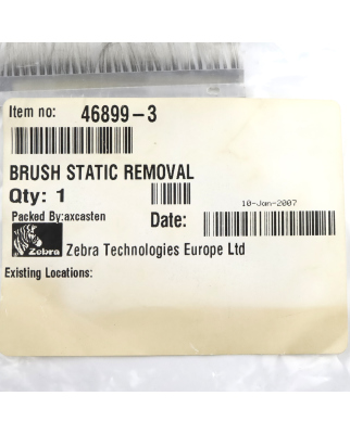 Zebra Static Brush Removal 46899-3 OVP