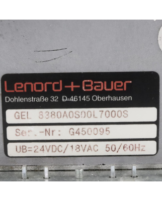Lenord+Bauer Positioniercontroller GEL 8380A0S00L7000S GEB
