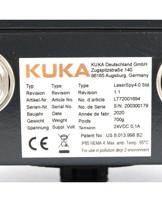 KUKA Laserschutz LaserSpy 4.0 LT72001694 OVP