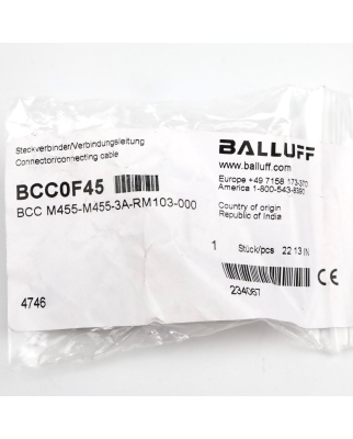 Balluff Schaltschrankdurchführungen BCC0F45 BCC M455-M455-3A-RM103-000 OVP