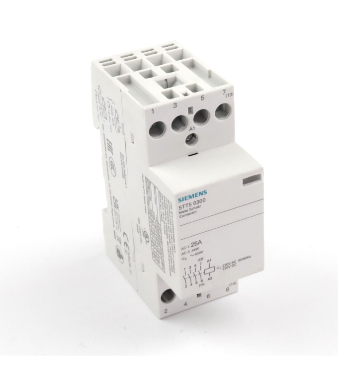 Produktbild von SIEMENS INSTA-Schütz 25A – 4 Schließer, AC 230V Steuerung, 400V Betriebsspannung, IP20