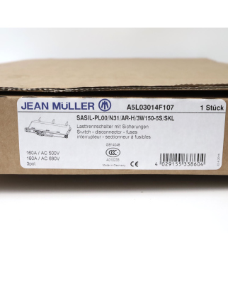 Jean Müller NH-Sicherungslasttrennschalter SASIL-PL00/N31/AR-H/3W150-5S/SKL A5L03014F107 OVP