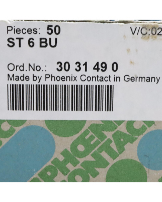 Phoenix Contact Durchgangsklemme ST 6 BU 3031490 (50Stk.) OVP