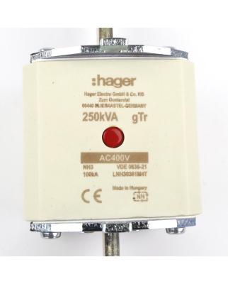 Hager NH-Sicherungseinsatz LNH30361M4T 250kVA 400V (3Stk.) OVP