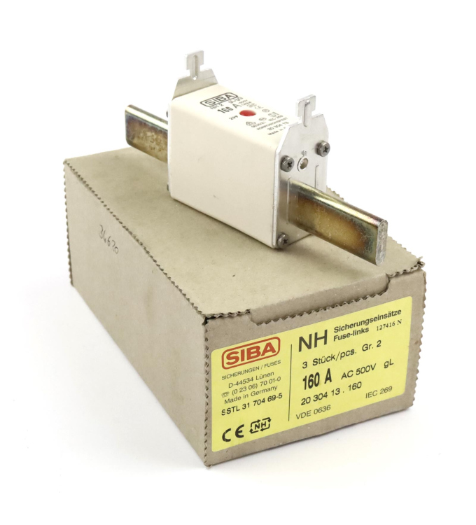 SIBA NH-Sicherungseinsatz 20 304 13.160 160A 500V (3Stk.) OVP