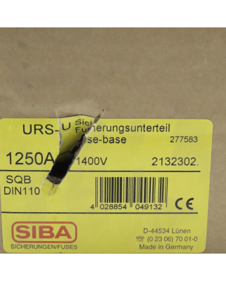 SIBA Sicherungsunterteil 2132302 1250A 1400V OVP