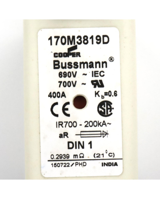 COOPER BUSSMANN Sicherung 170M3819D 400A NOV