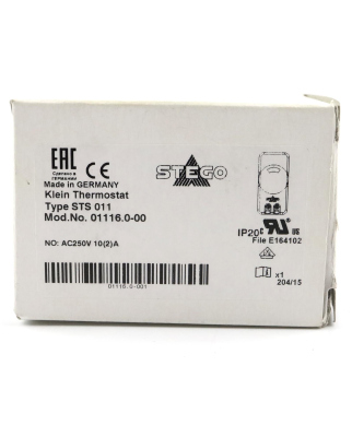 STEGO Schaltschrank-Thermostat STS 011 01116.0-00 AC250V OVP