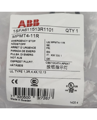 ABB Not-Aus-Pilztaster MPMT4-11R 1SFA611513R1101 OVP