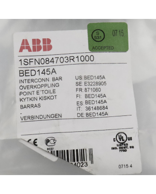 ABB Stern-Dreieck-Verbinder BED145A 1SFN084703R1000 OVP