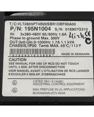 Danfoss Frequenzumrichter VLT2805PT4B20SBR1DBF00A00...
