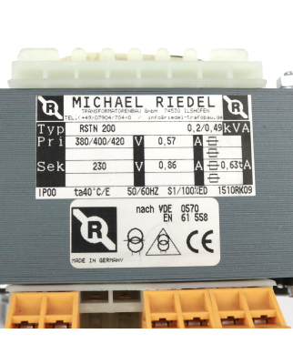 Michael Riedel Einphasen-Transformator RSTN 200 NOV