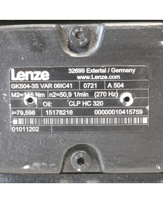 Lenze Getriebemotor MCS06I41-RS0B0-Z0C0-ST5S00N-R0SU + GKS04-3S GEB
