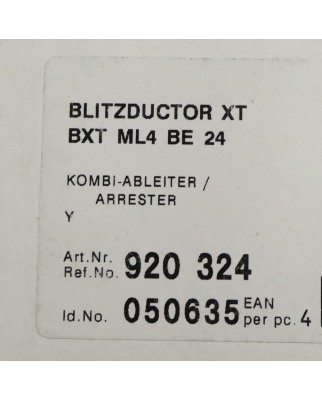 DEHN Kombi-Ableiter Blitzductor XT BXT ML4 BE 24 920324 OVP