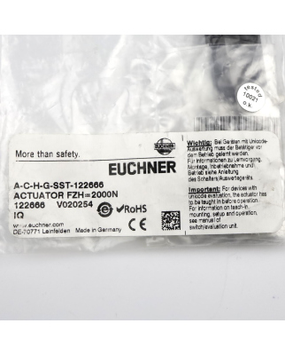 Euchner Betätiger A‑C‑H‑G‑SST‑122666 OVP