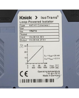 Knick Loop-Powered Isolator A47 H1/1 1754714 GEB
