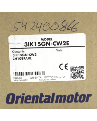 ORIENTAL MOTOR Induktionsmotor 3IK15GN-CW2E OVP
