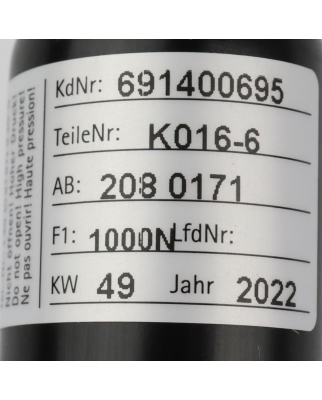 Suspa Gasdruckfeder K016-6 1000N NOV