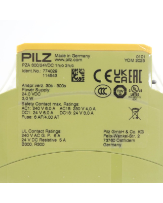 Pilz Sicherheitsschaltgerät PZA 300/24VDC 1n/o 2n/c...