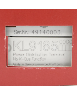 Beckhoff Potenzialverteilungsklemme KL9185 OVP