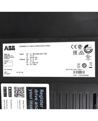 ABB Frequenzumrichter ACS880-01-11A0-5+E200+K475+P904 NOV