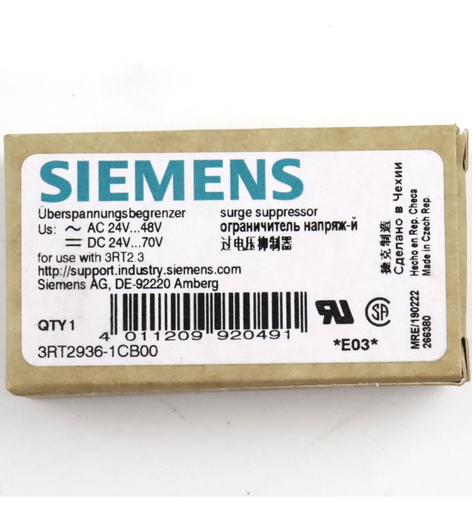 Siemens Überspannungsbegrenzer 3RT2936-1CB00 OVP