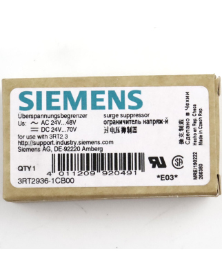 Siemens Überspannungsbegrenzer 3RT2936-1CB00 OVP