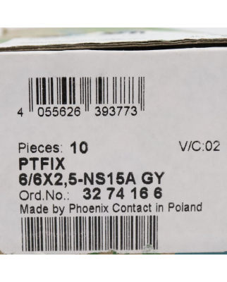 Phoenix Contact Verteilerblock PTFIX 6/6X2,5-NS15A GY 3274166 (10Stk.) OVP