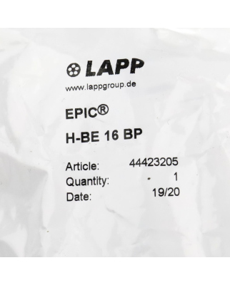 Lapp Einsatz EPIC H-BE 16 BP 44423205 OVP