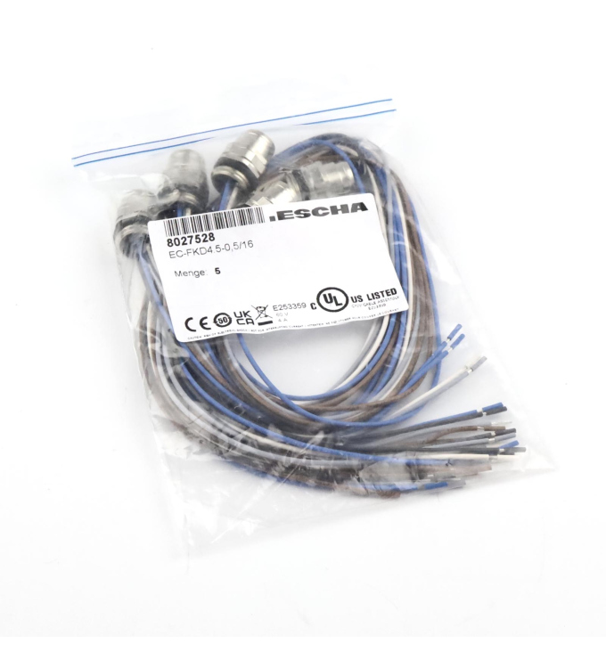 ESCHA Rundsteckverbinder EC-FKD4.5-0,5/16 8027528 (5Stk.) OVP
