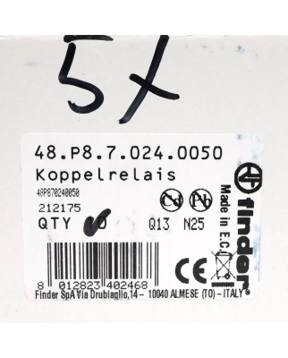 Finder Koppelrelais 48.P8.7.024.0050 (5Stk.) OVP