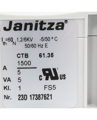 Janitza Electronic Stromwandler CTB 61.35 1503283 1500/5A 5VA OVP