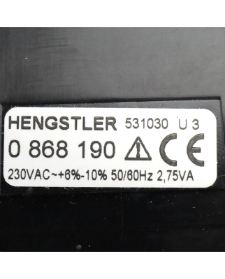 Hengstler Summenzähler 0868190 230VAC OVP