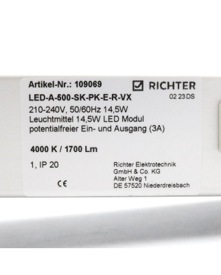 Richter Elektronik Türpositionsschalter LED-A-500-SK-PK-E-R-VX 109069 GEB