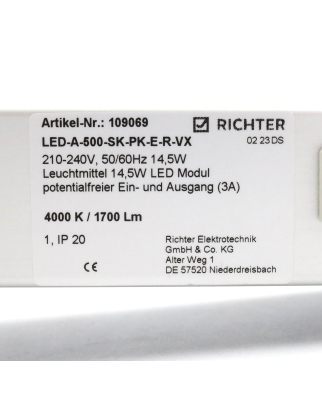Richter Elektronik Türpositionsschalter LED-A-500-SK-PK-E-R-VX 109069 GEB