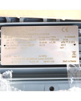 SEW Getriebemotor WAF20 DRN71M4/MM03/MO/AZZK i=10,25 OVP