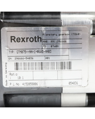 Rexroth Planetengetriebe GTM075-NN1-010B-NN03 R911296666...