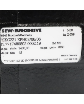 SEW Planetengetriebe PSKC221 EPH03/06/06 i=5 NOV