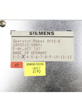 Siemens Simatic OP15-B 6AV3515-1MA01 GEB