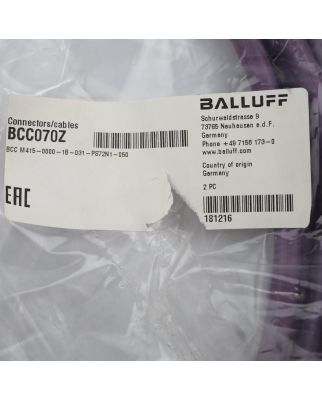 Balluff Anschlussleitung BCC070Z BCC...