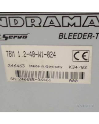 INDRAMAT AC Servo Bleeder TBM 1.2-40-W1-024 GEB