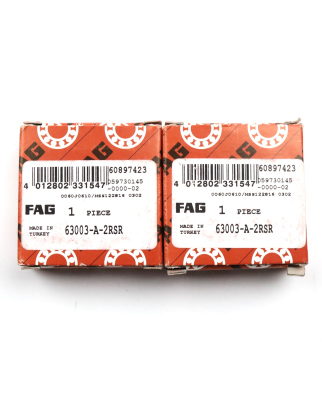 FAG Kugellager Rillenkugellager 63003-A-2RSR (2Stk.) OVP