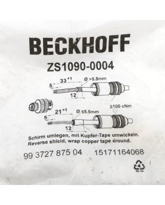 Beckhoff M12-Stecker ZS1090-0004 OVP