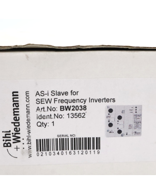 Bihl+Wiedemann AS-i Slave Modul BW2038 OVP