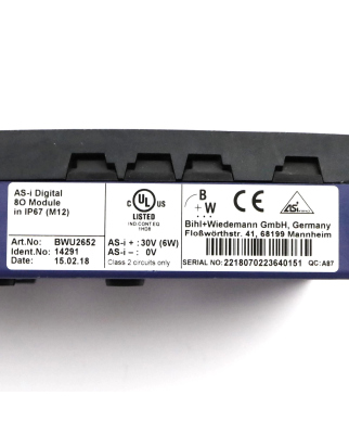 Bihl+Wiedemann ASi Digitalausgangsmodul BWU2652 GEB